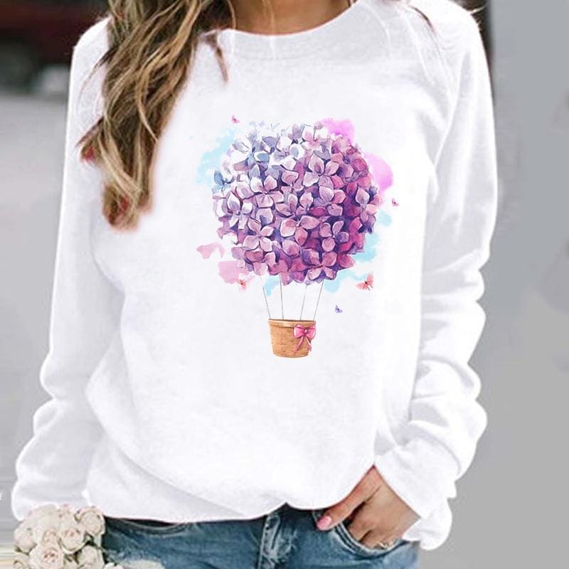 Damenpullover mit Blumen und Schmetterlingen von Fudus