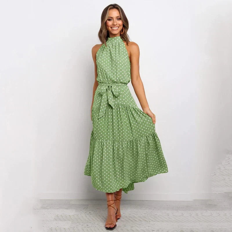 Roisin: Luxuriöses Neckholder-Kleid mit Punkten