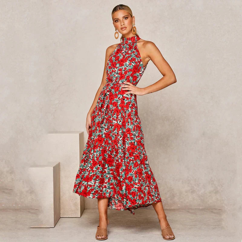 Roisin: Luxuriöses Neckholder-Kleid mit Punkten