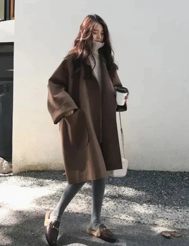 Elegantes Woll-Trenchcoat in Übergröße - Gianna