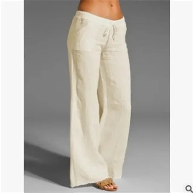Weite Damen-Leinenhose im lässigen Stil