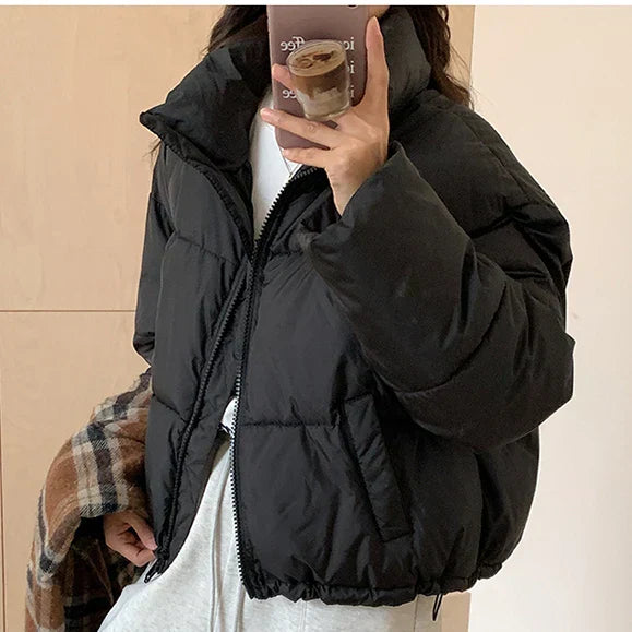 Reivana Damen Kurz Daunenjacke aus Baumwolle für Herbst/Winter