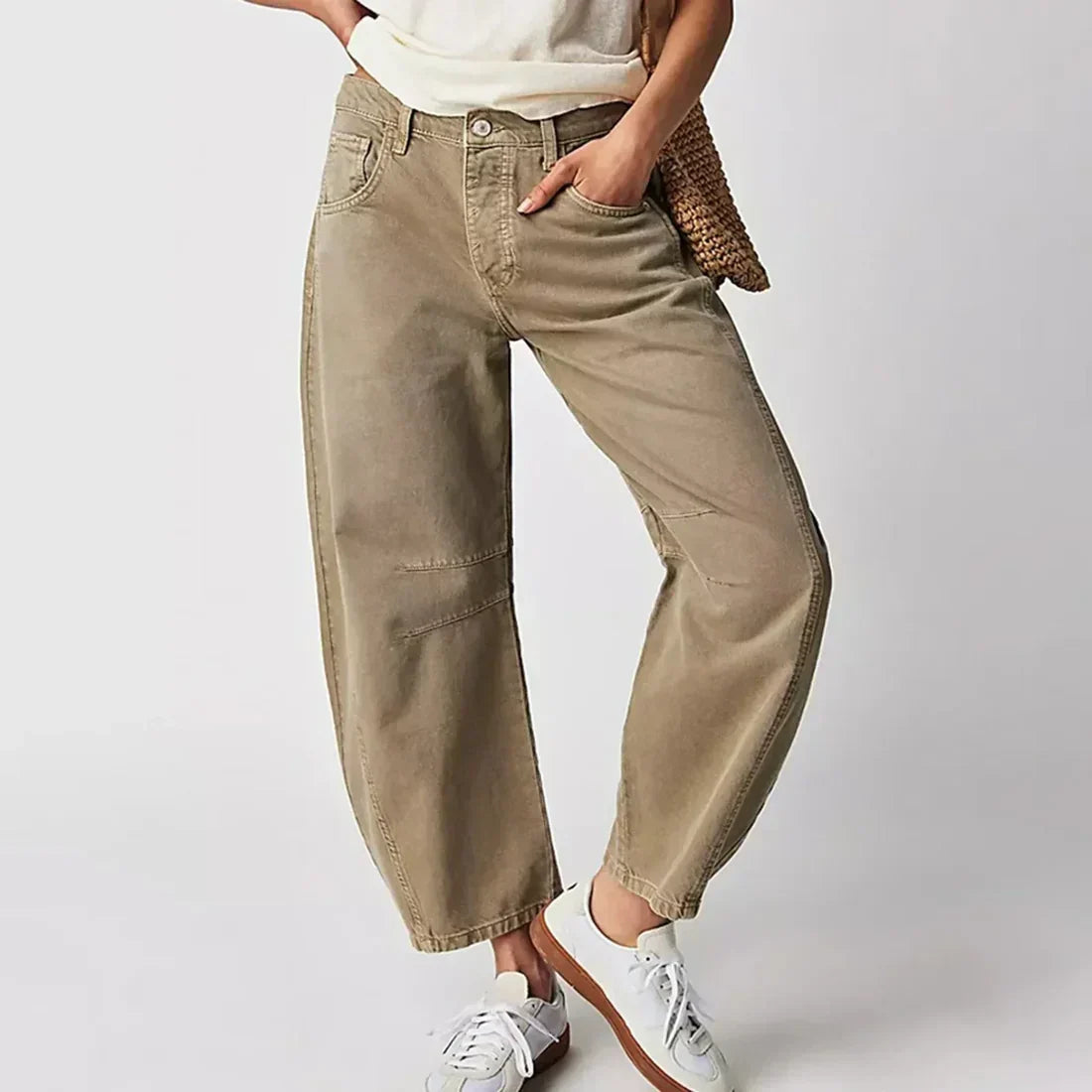 Flamingals Damen-Jeans Mittlere Taille, Gerades Bein – Lässige Denim-Hose Aus Baumwolle-Polyester-Mix