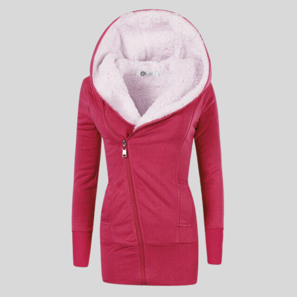 Strickjacke aus Rose, mittellang