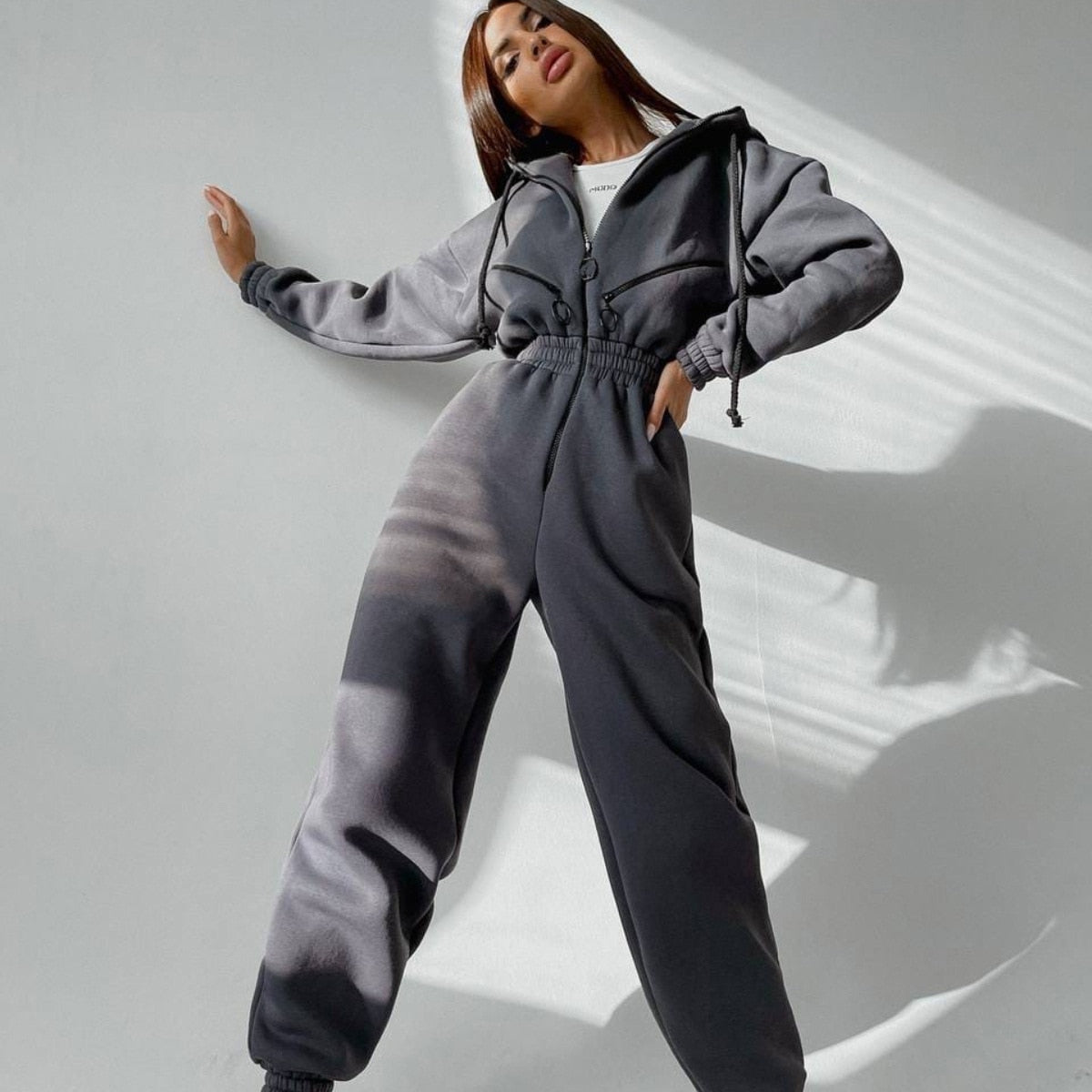 Modischer Fudus Kapuzenpullover Hausanzug Overall
