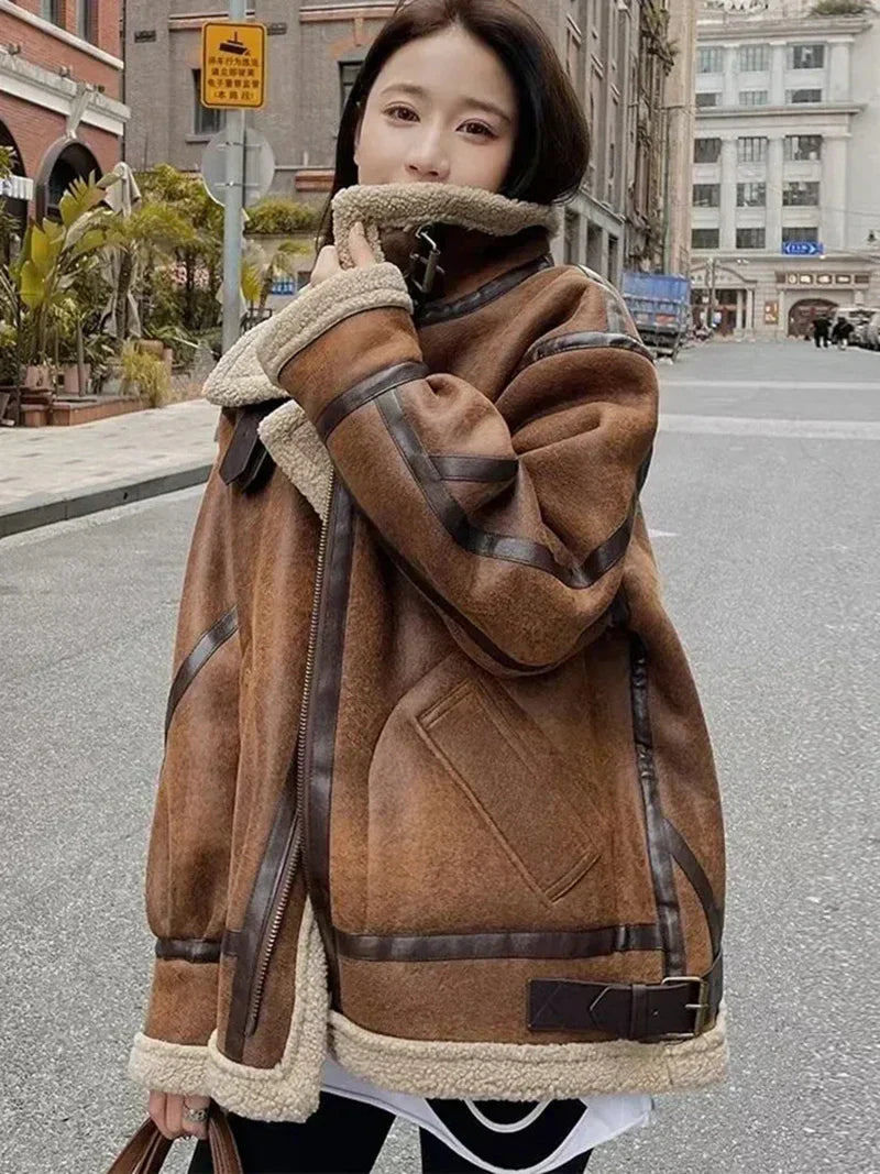 Odette Kunstpelzjacke aus Leder