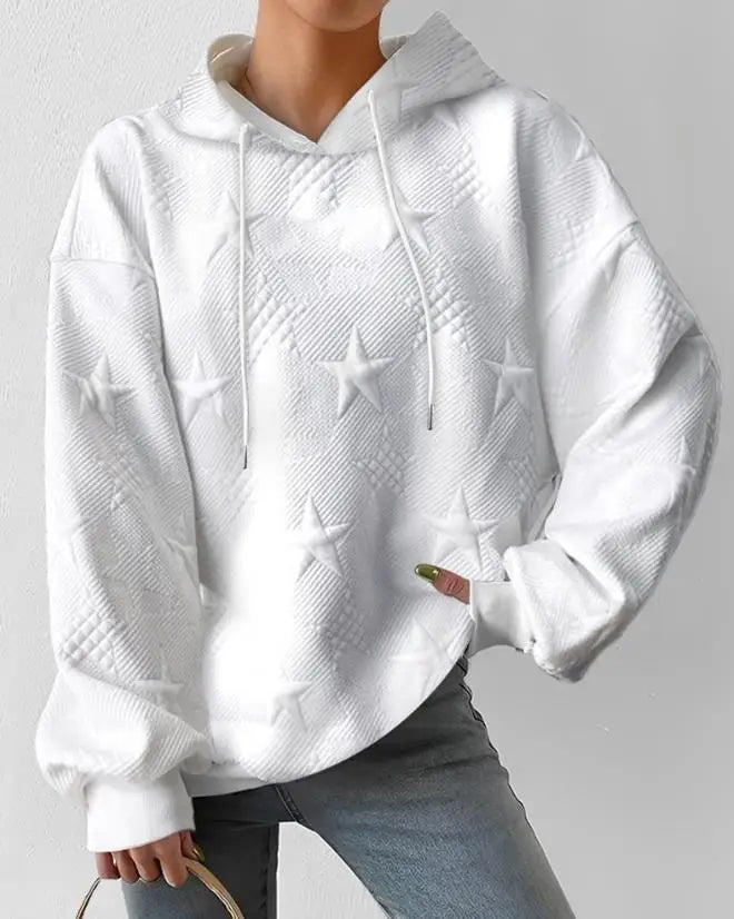 Großes weißes Kapuzenpullover von Fudus