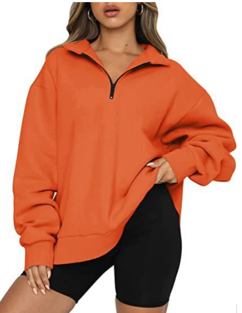 Modern, lässiger Damen-Pullover mit Halbreißverschluss