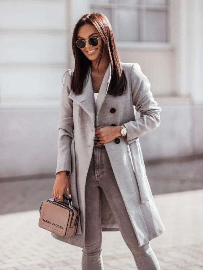Wollmantel für Damen im klassischen Stil - Allys