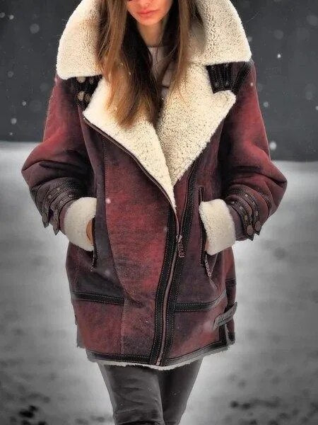 Damen Wildleder-Sherpa Jacke Sol