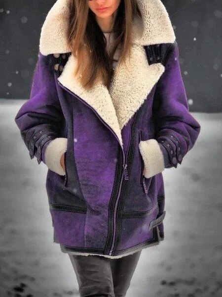 Damen Wildleder-Sherpa Jacke Sol