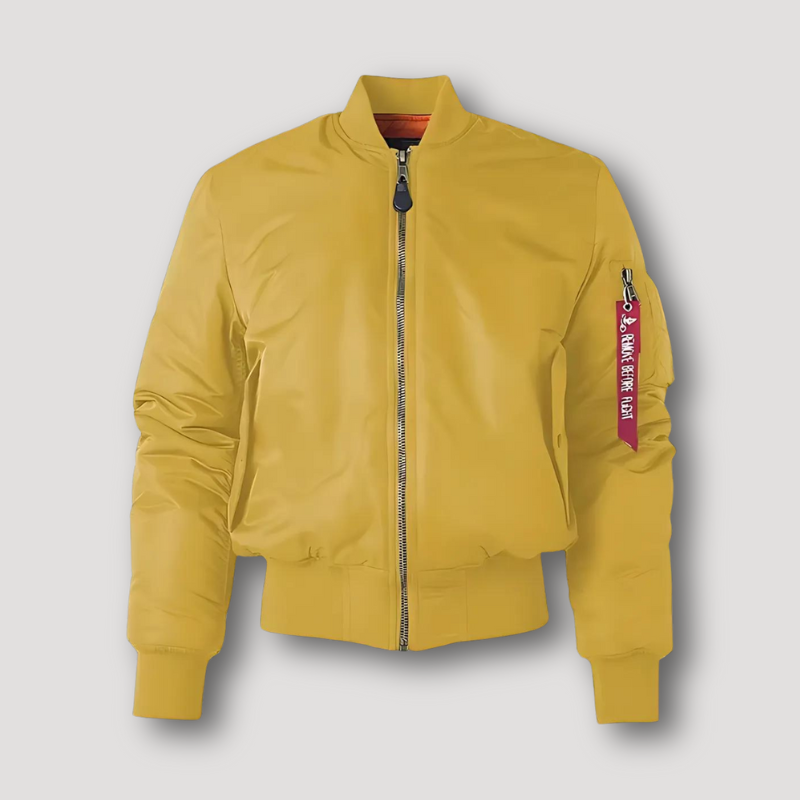 Glatte, glänzende Bomberjacke aus Baumwolle mit klassischem Reißverschluss