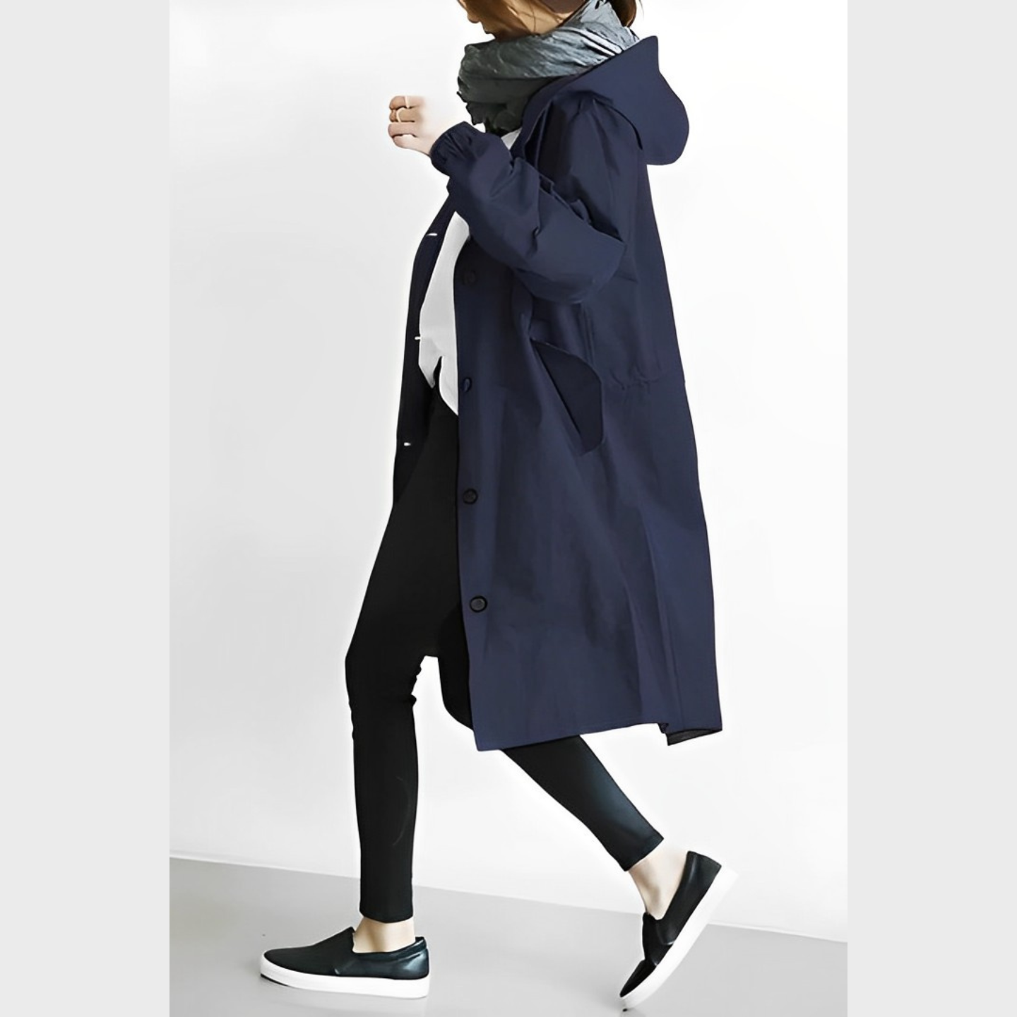 Winddichte, lange DuraCoat Jacke mit Kapuze