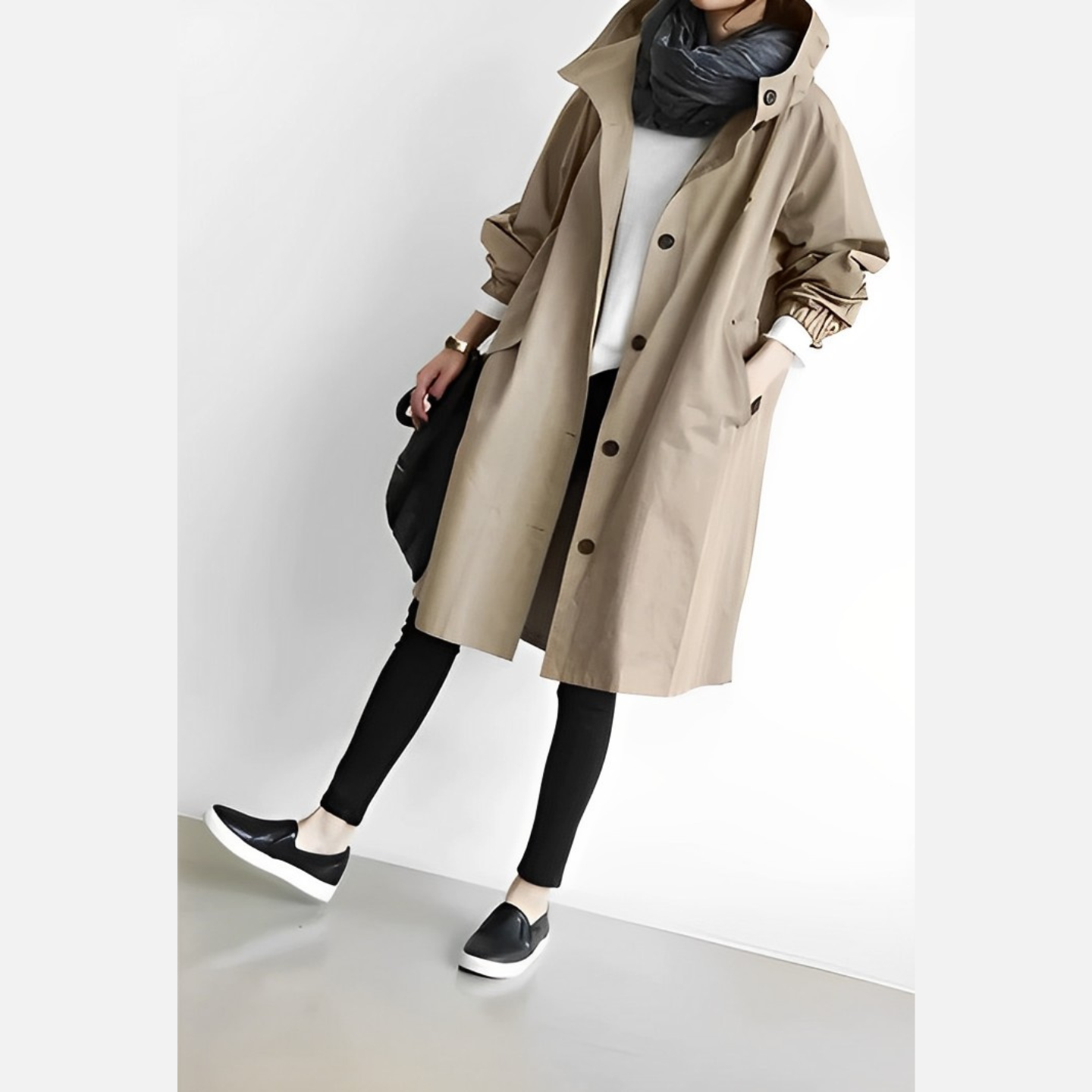 Winddichte, lange DuraCoat Jacke mit Kapuze