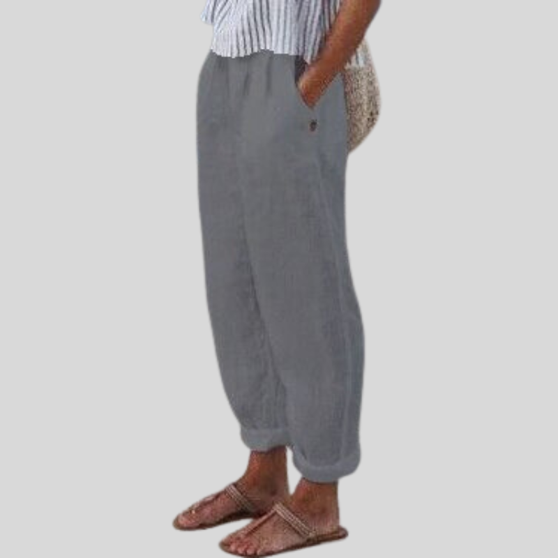 Weite Damenhose aus leichtem Stoff