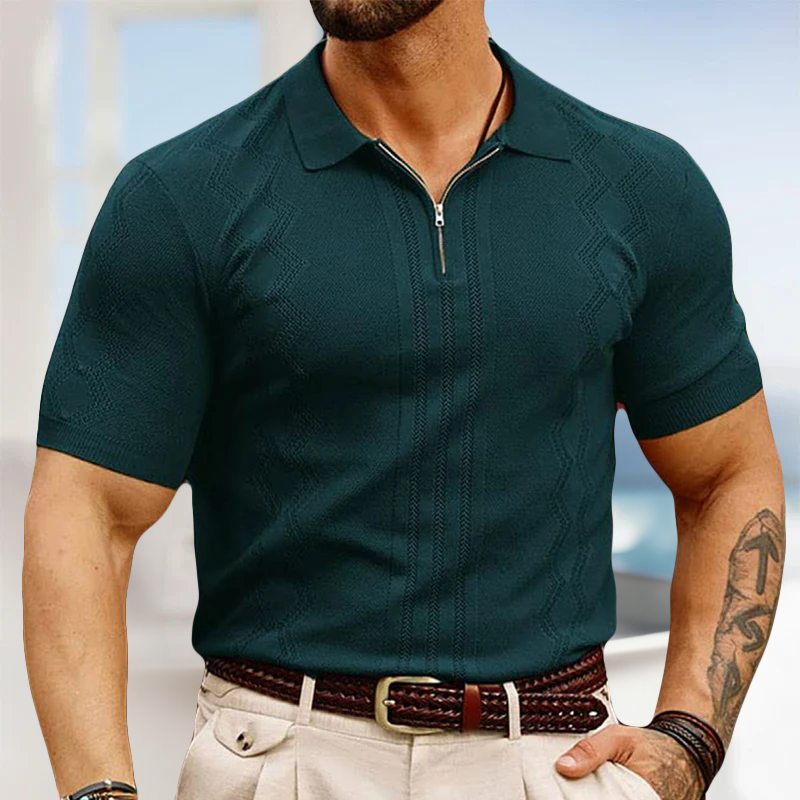 Stilvolles Polo-Shirt mit Reißverschluss – Tibor