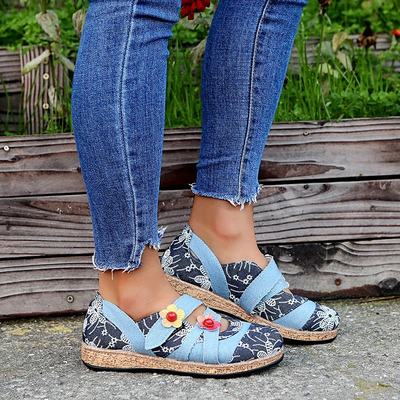Vintage Chloe Leder-Pantoletten im Bohemian-Stil