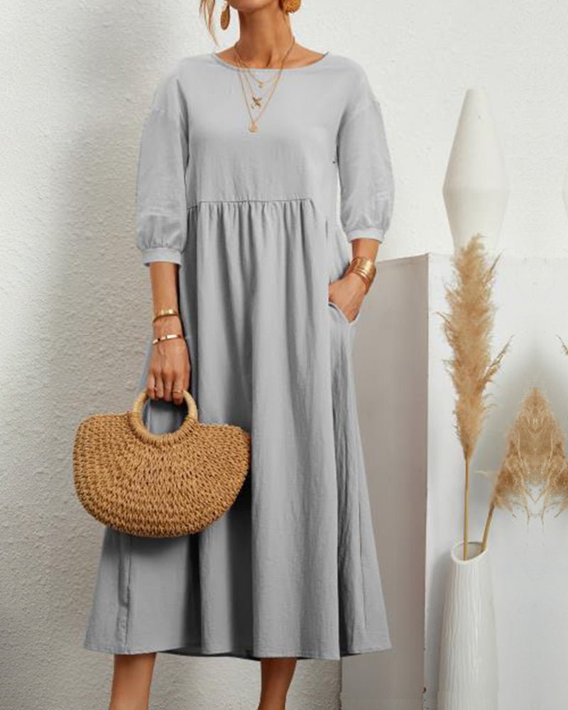 Almutta Maxikleid mit Laternenärmeln für den Sommer