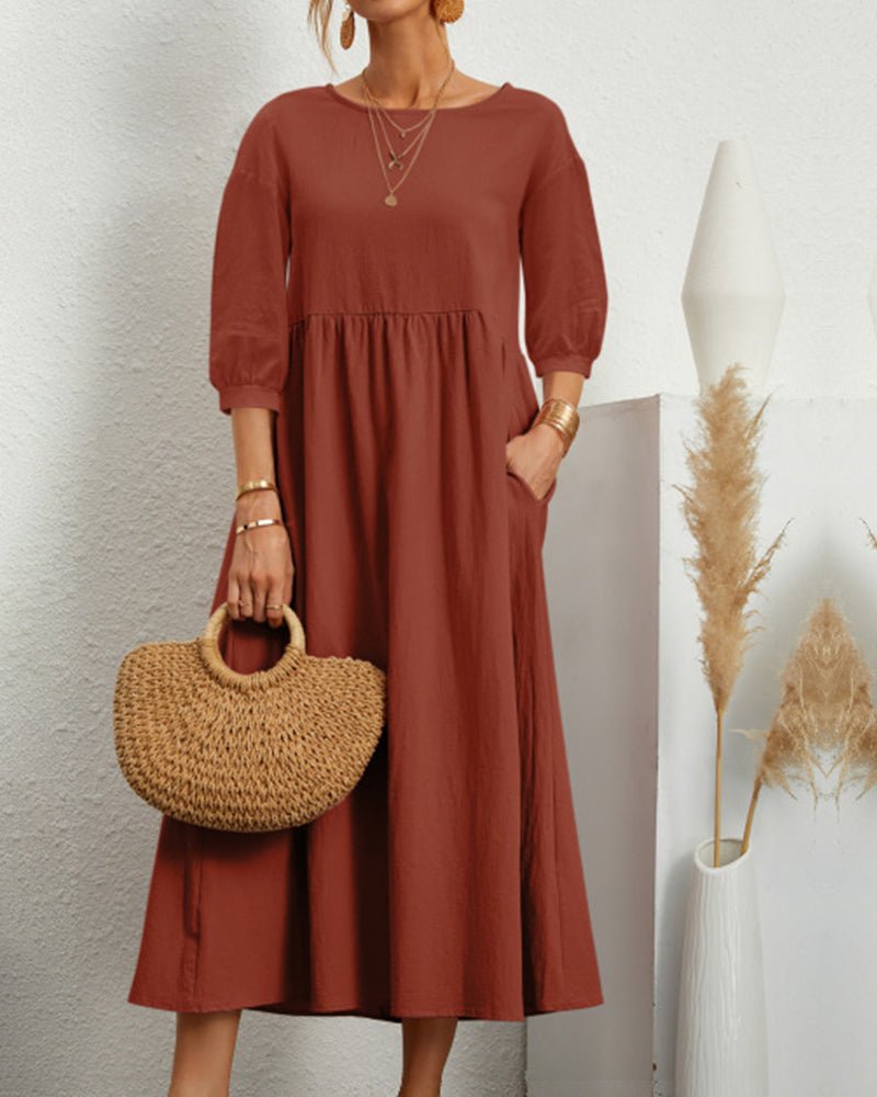 Almutta Maxikleid mit Laternenärmeln für den Sommer