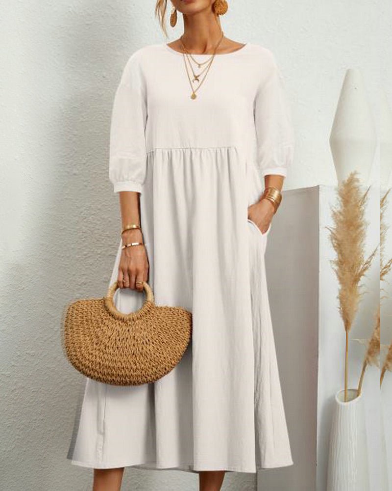 Almutta Maxikleid mit Laternenärmeln für den Sommer