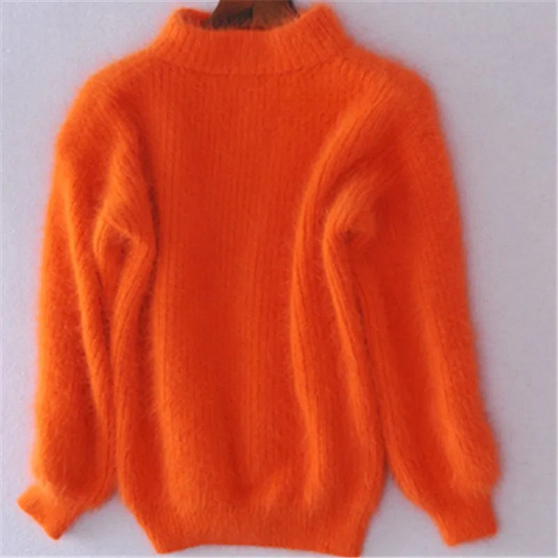 Taylor: Locker gestrickter Angora-Pullover