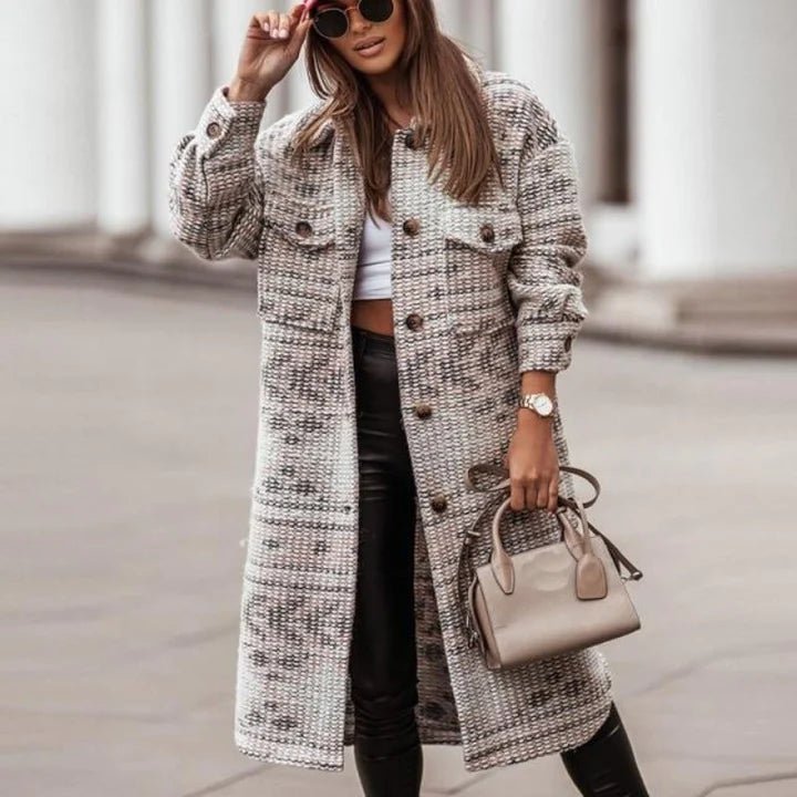 Retro-Mantel von Lasaria, schwarz mit Muster