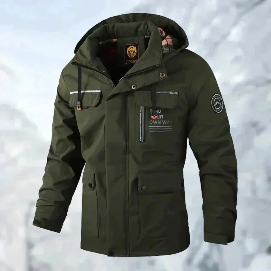 Wasserdichte Herrenjacke aus Titan für Outdoor, christlich