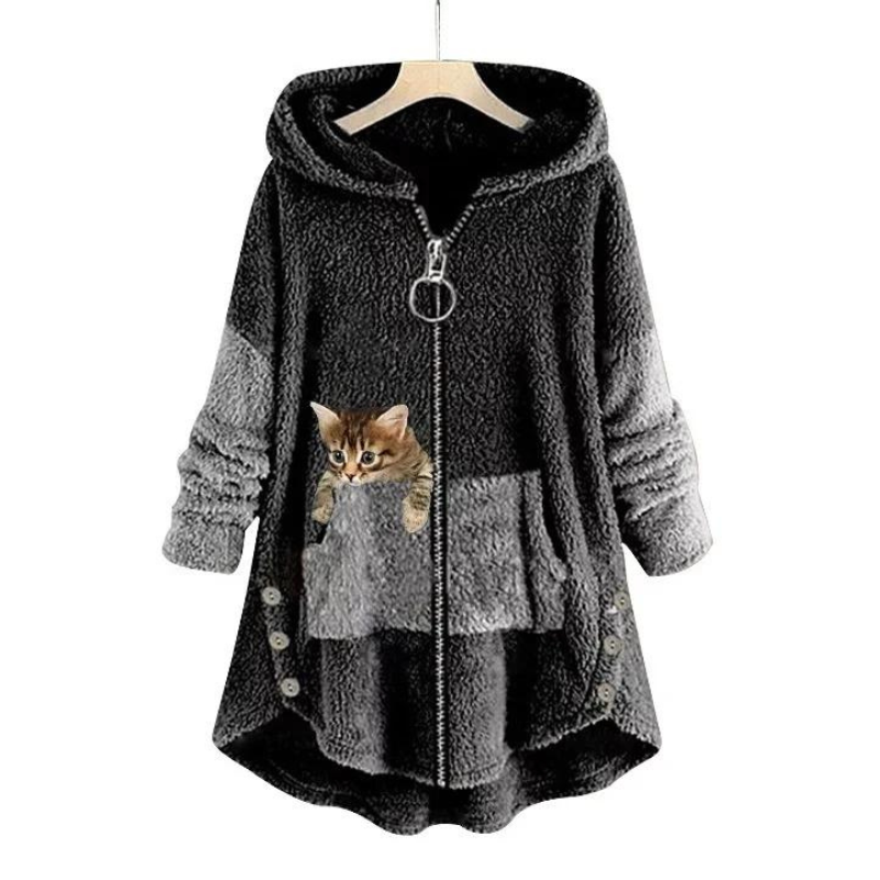 Weicher Kapuzenpullover aus Plüsch mit Aufdruck von Fudus