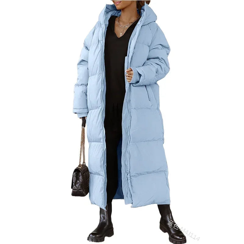 Yathira: Lange, gesteppte Winterjacke