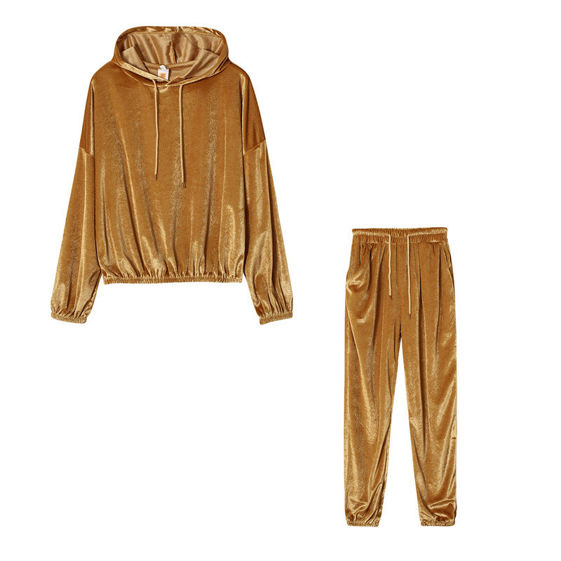 Edler Damen-Hoodie und -Jogginghose aus Samtseide von Fudus