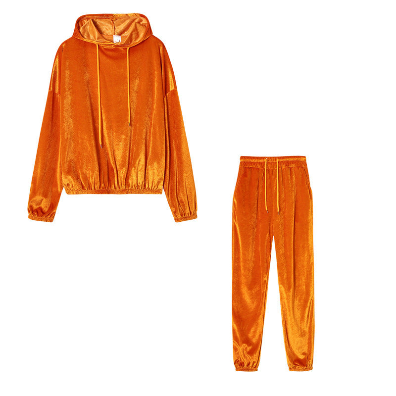 Edler Damen-Hoodie und -Jogginghose aus Samtseide von Fudus