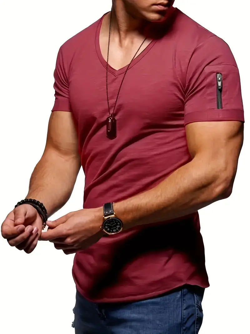 Herren T-Shirt mit V-Ausschnitt - Jaden (leger)