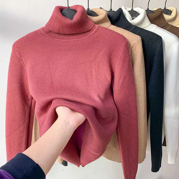 Fleece-Pullover mit Rollkragen von Fudus