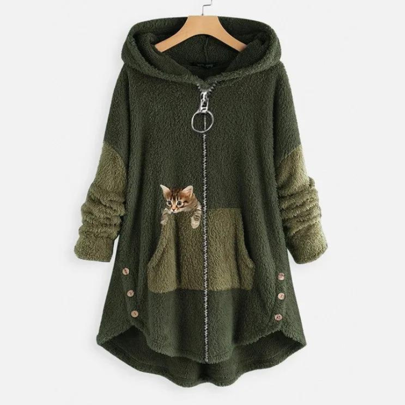 Weicher Kapuzenpullover aus Plüsch mit Aufdruck von Fudus