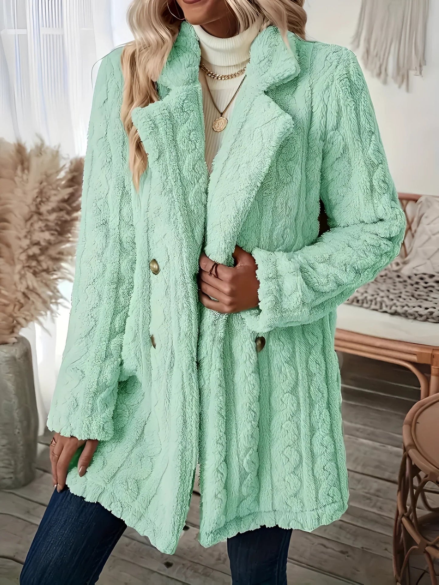 Weicher Damen-Wintermantel aus Teddyfell - Philina