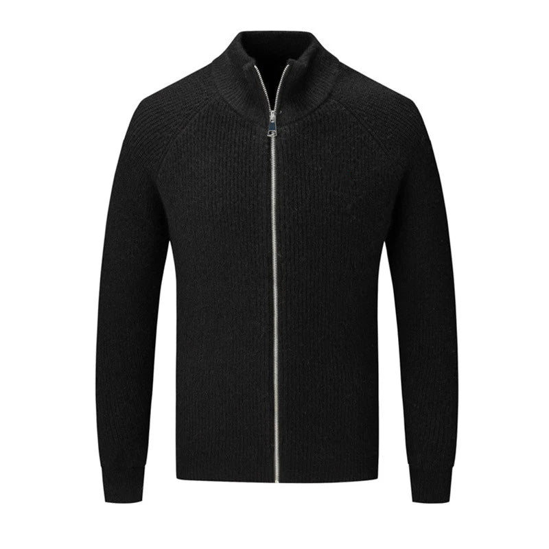Wolle-Strickjacke Benson: Luxus, warm, mit Reißverschluss
