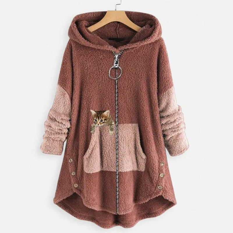 Weicher Kapuzenpullover aus Plüsch mit Aufdruck von Fudus
