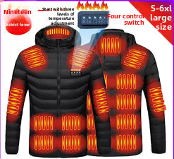 Gefütterte Herrenjacke mit Stehkragen und Kapuze – Baumwoll-Winterjacke mit Wattierung – Warme, leichte Übergangsjacke für kaltes Wetter – Atmungsaktive Outdoorjacke
