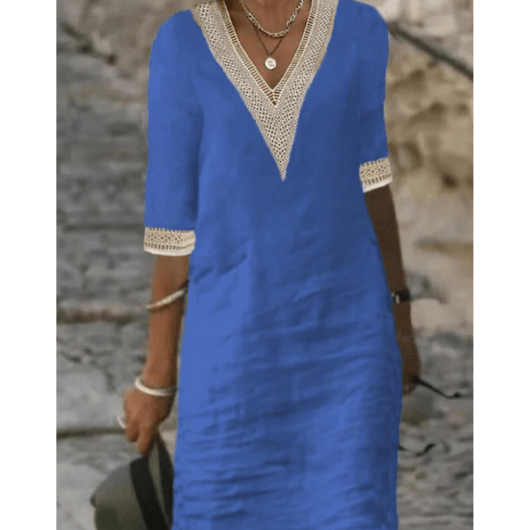 Vernalisa Midikleid mit V-Ausschnitt