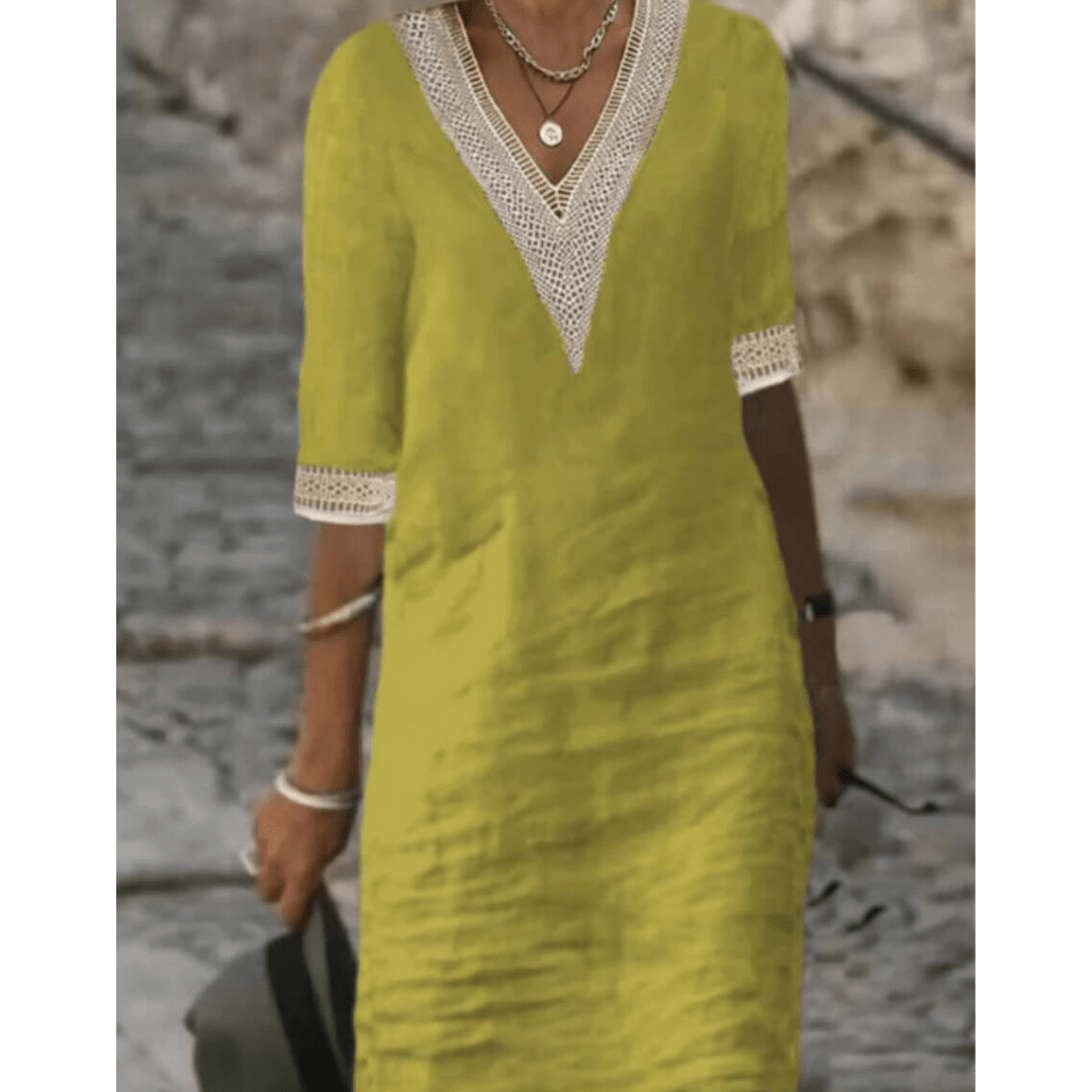 Vernalisa Midikleid mit V-Ausschnitt