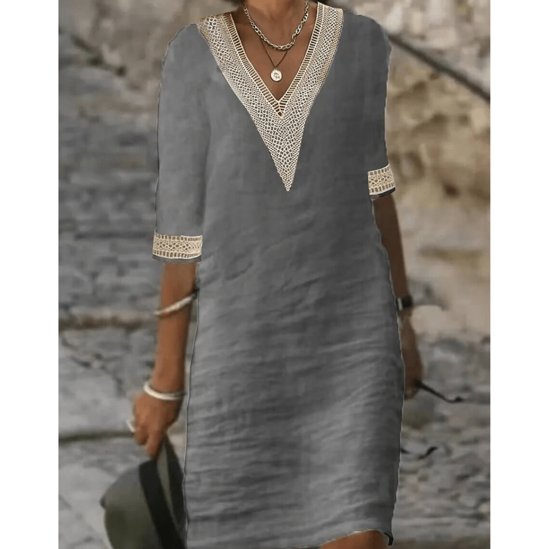 Vernalisa Midikleid mit V-Ausschnitt