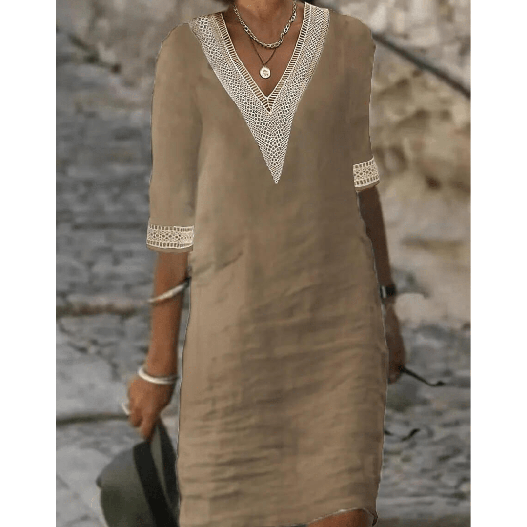 Vernalisa Midikleid mit V-Ausschnitt