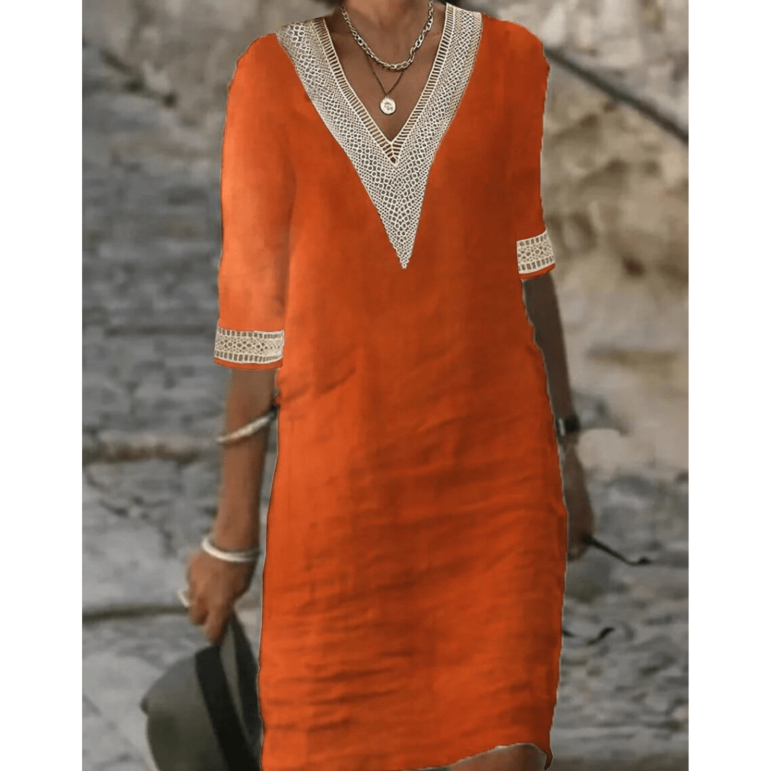 Vernalisa Midikleid mit V-Ausschnitt