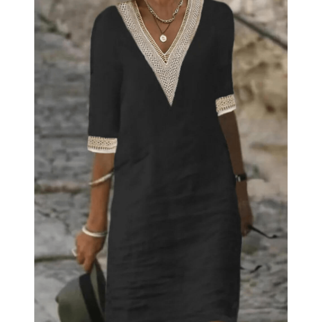 Vernalisa Midikleid mit V-Ausschnitt
