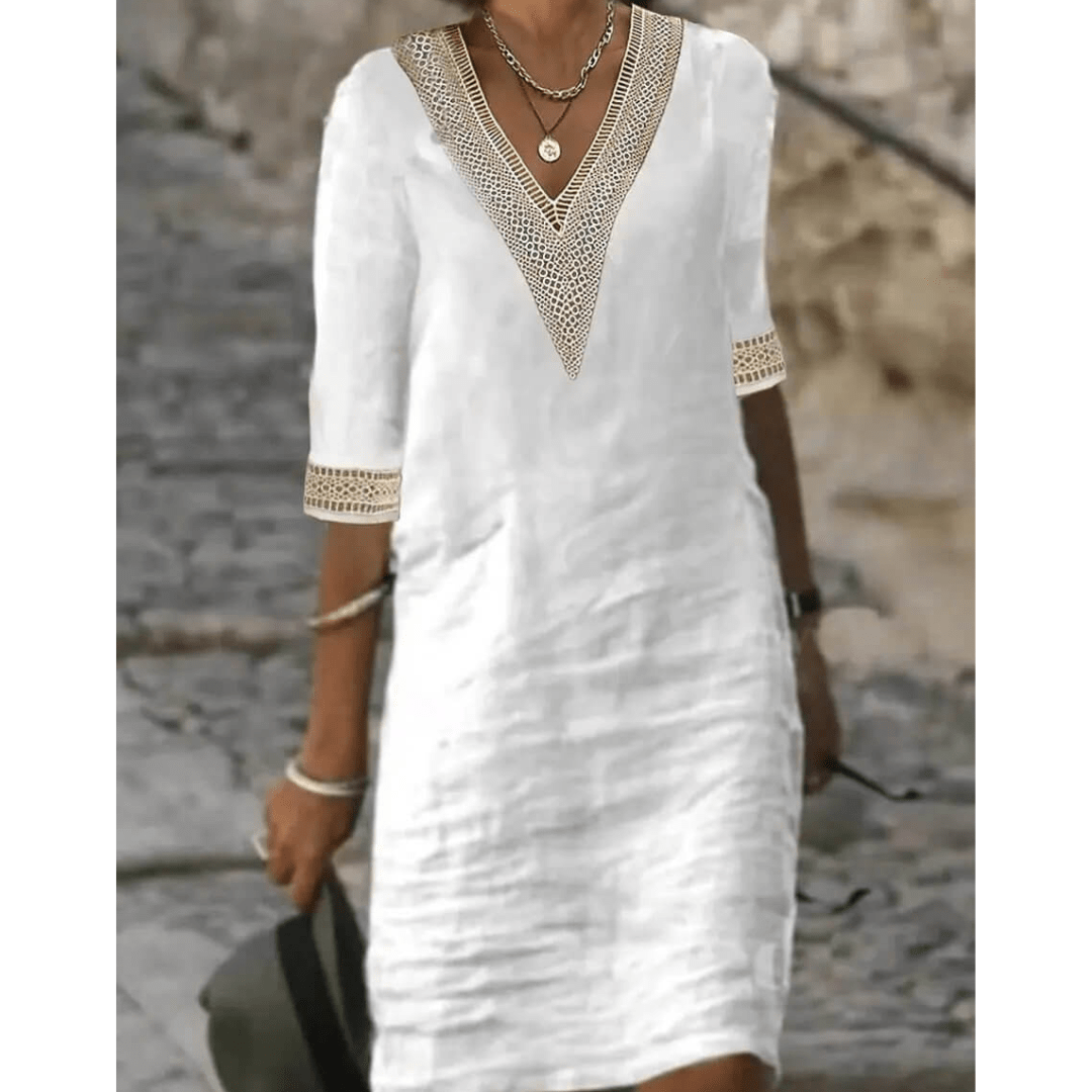 Vernalisa Midikleid mit V-Ausschnitt