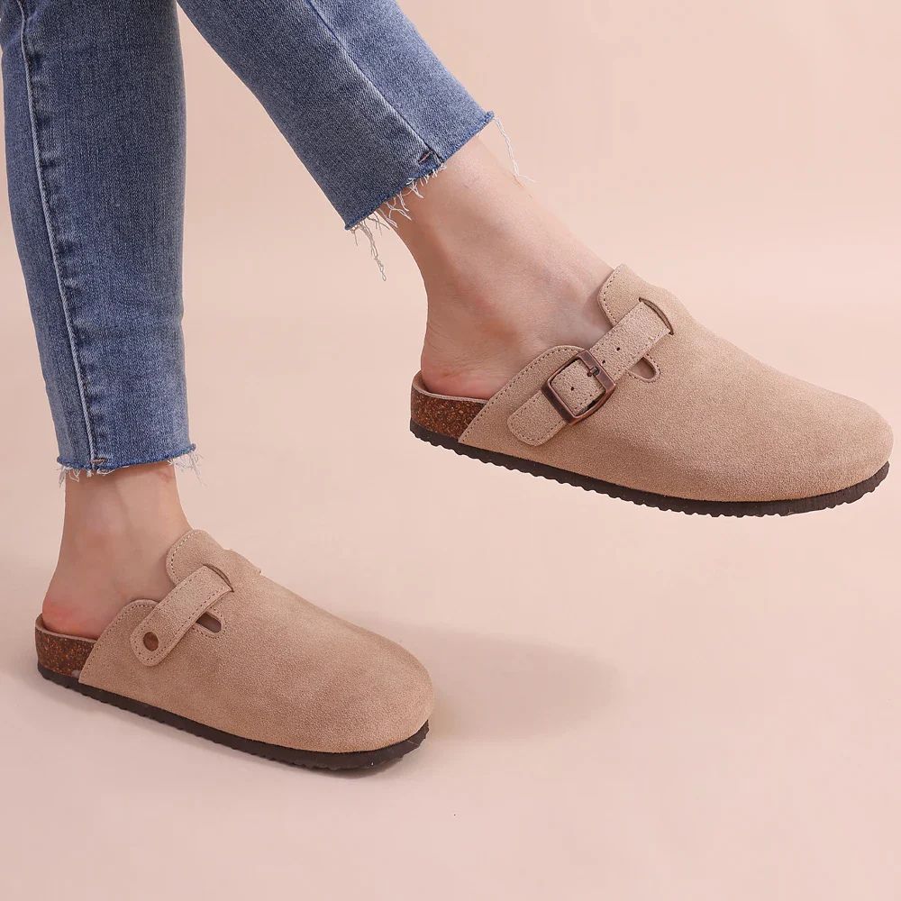 Orthopädische Hausschuhe Damen Mit Keilabsatz – Vintage Sommerschuhe Aus Leder, Rutschfest, Mit Fußbett, Peep Toe & Plateau