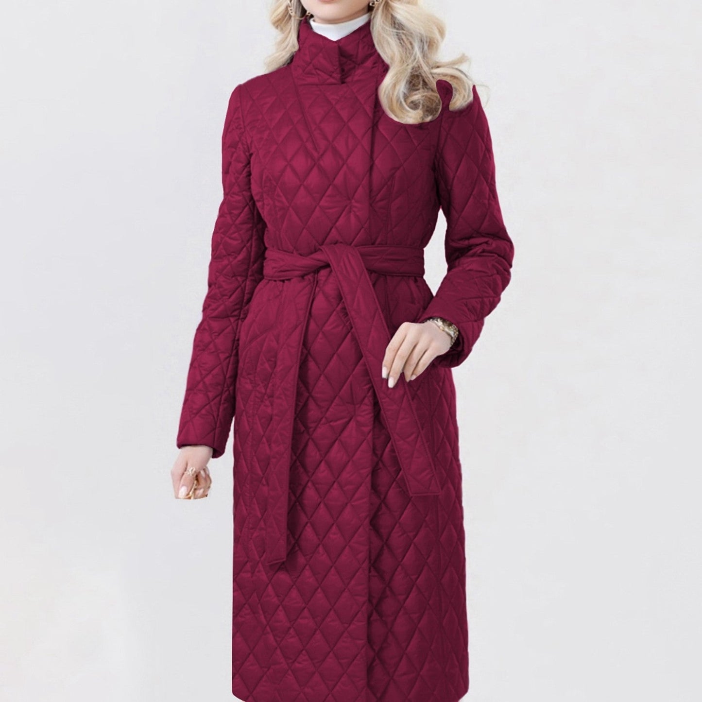 Wilja Damen Lang Daunenmantel Baumwolle Winterjacke