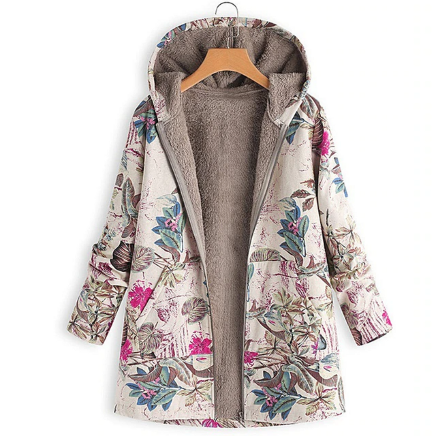 ModeGeist | Warme Damenjacke Mit Blumenmuster