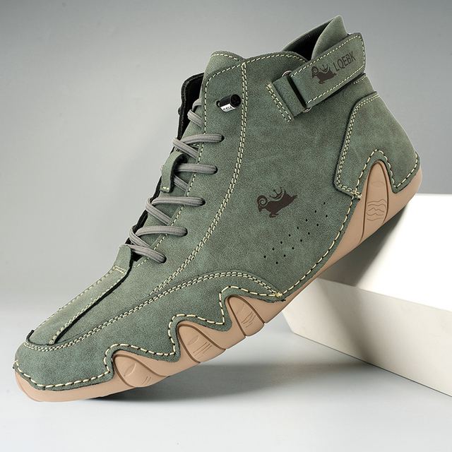 Erik: Komfortable Kunstleder-Barfußschuhe mit rutschfester Sohle