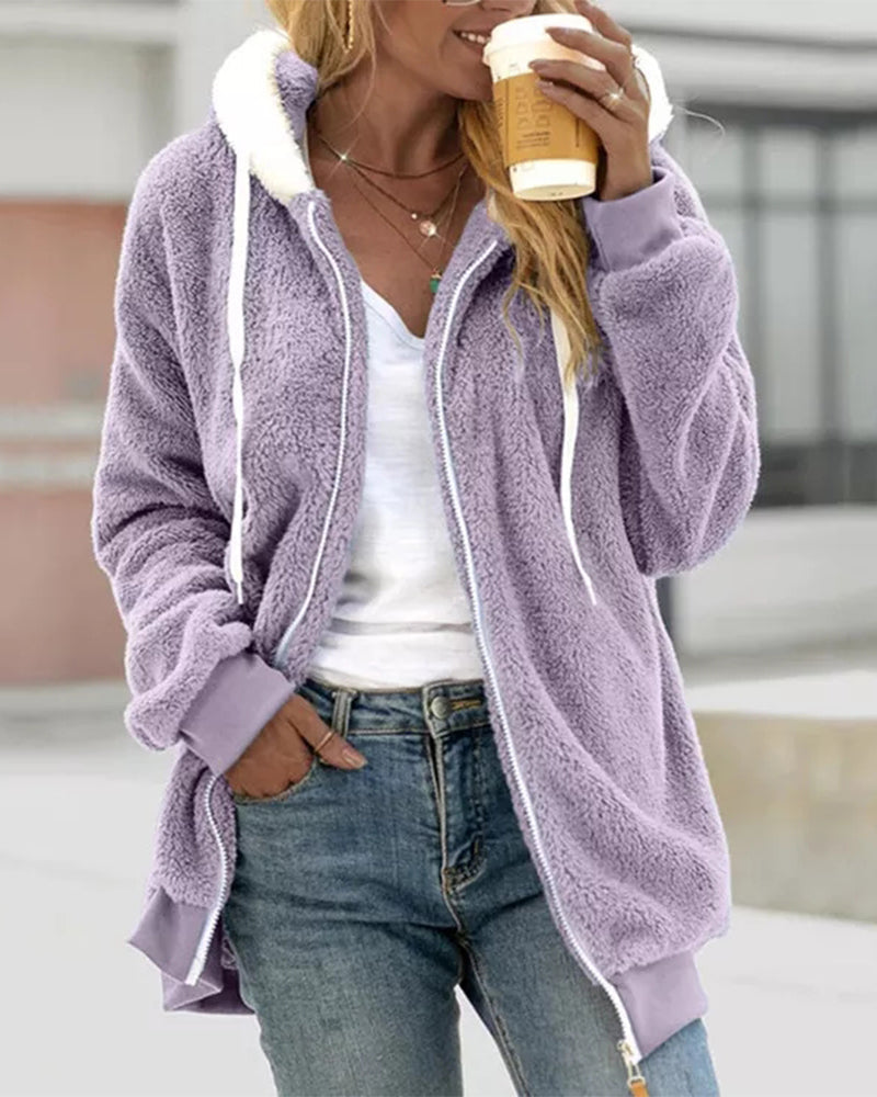 ModeGeist | Damen Fleece Hoodie Mit Reißverschluss